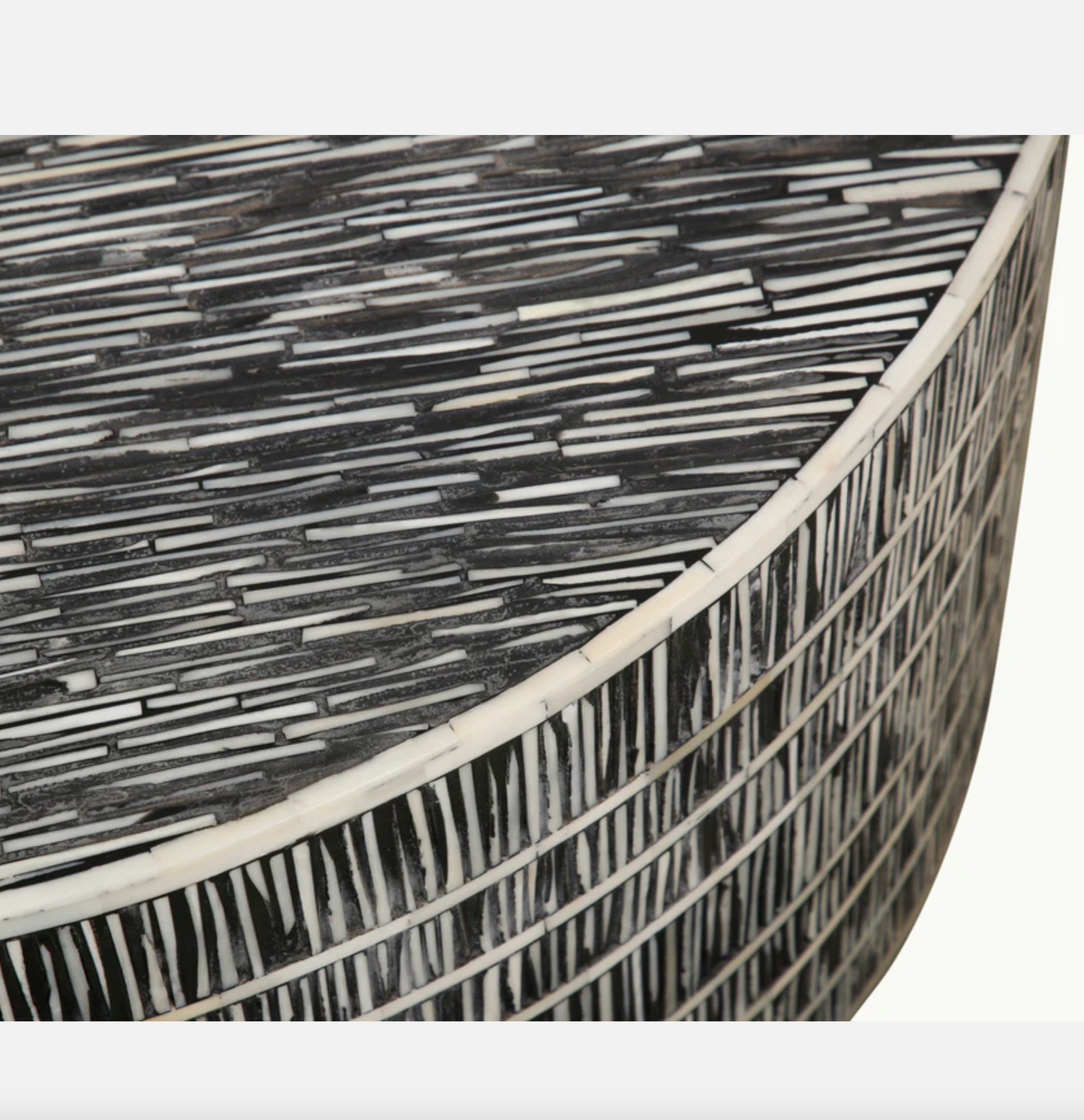 Black and Bone Drum Coffee Table