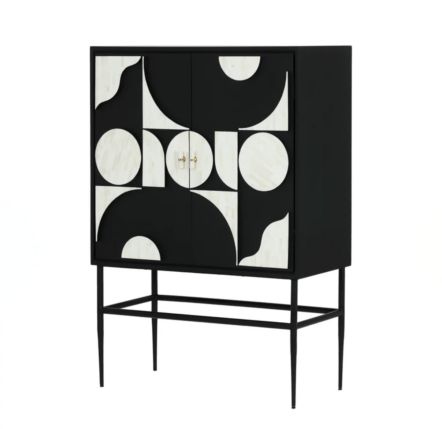 Geometrical Cabinet - Bone/Black