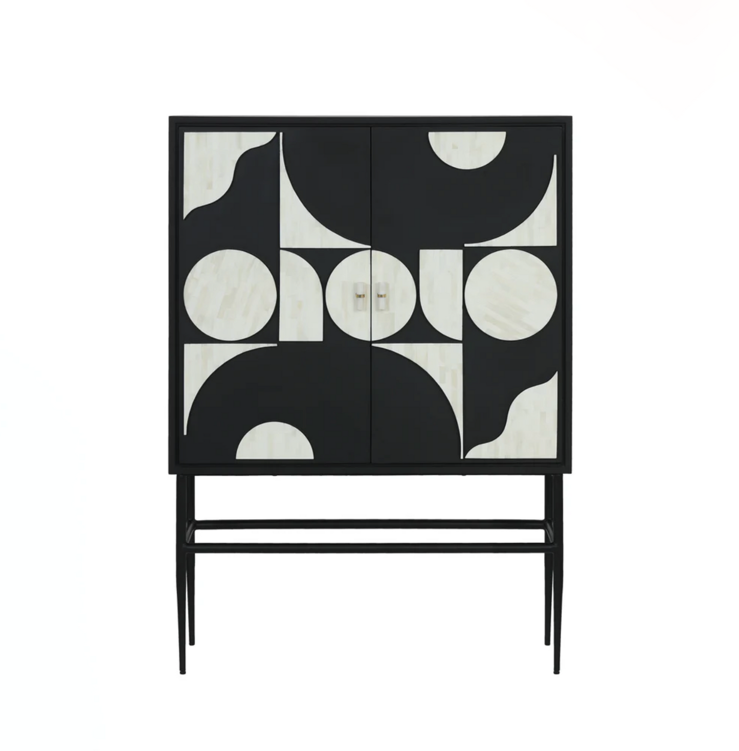 Geometrical Cabinet - Bone/Black