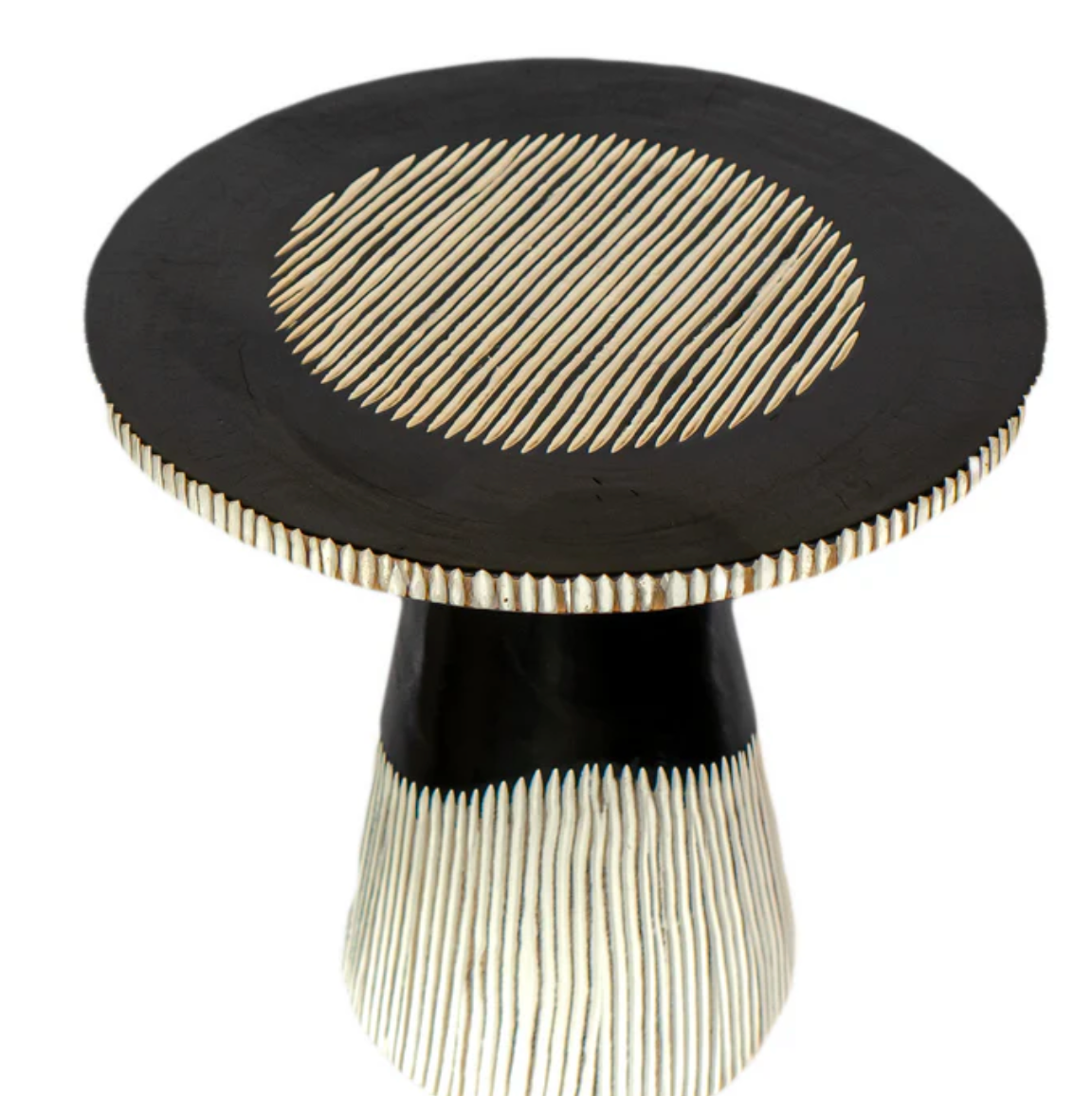 Round Black/Sand Block Side Table