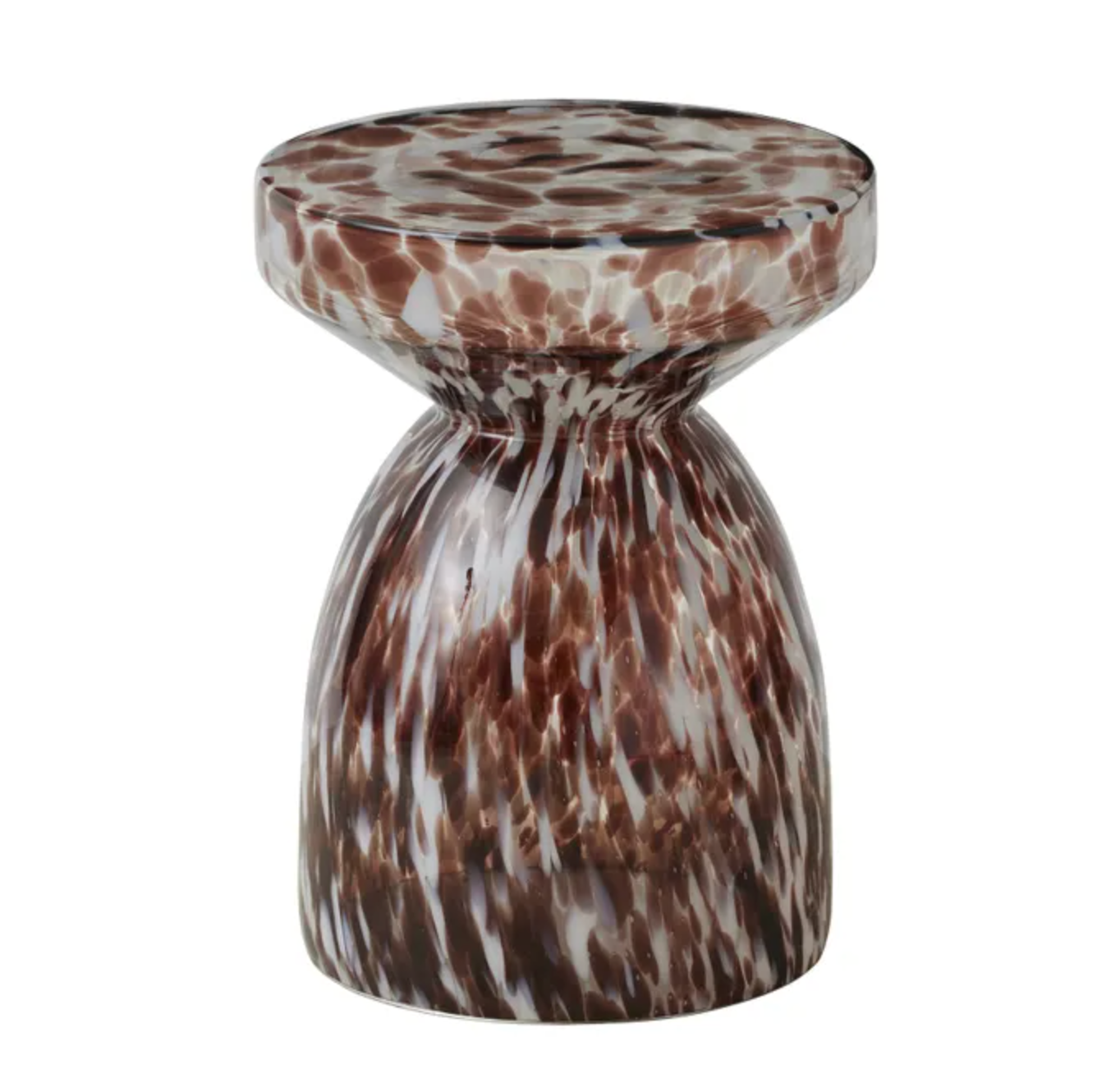 Reid Glass Side Table Taupe/White
