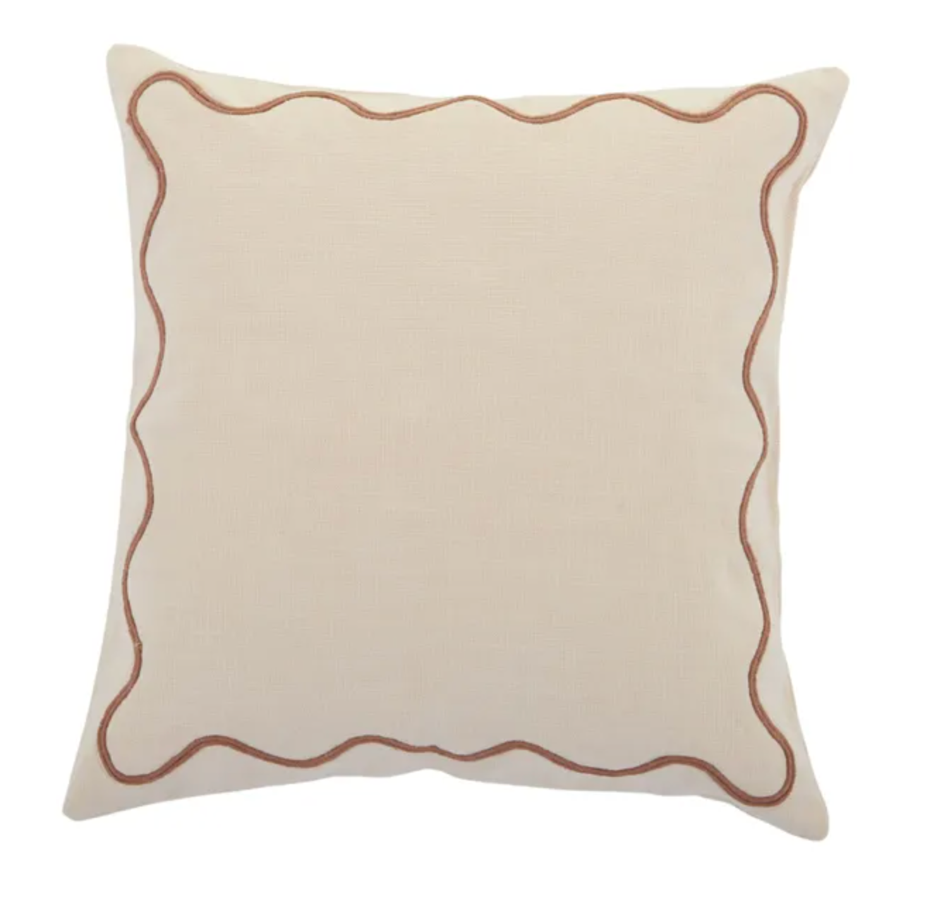 Orla Cotton Cushion - Nude/Terracotta