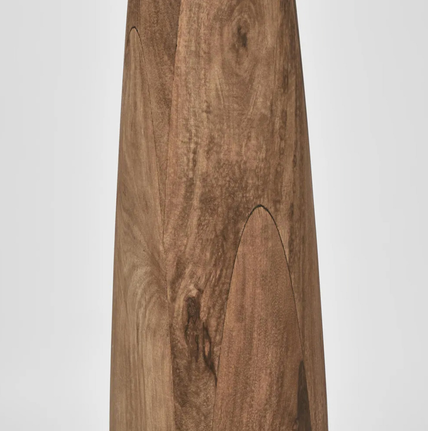 Samson Wood Floor Lamp Saddle Base with Black Shade