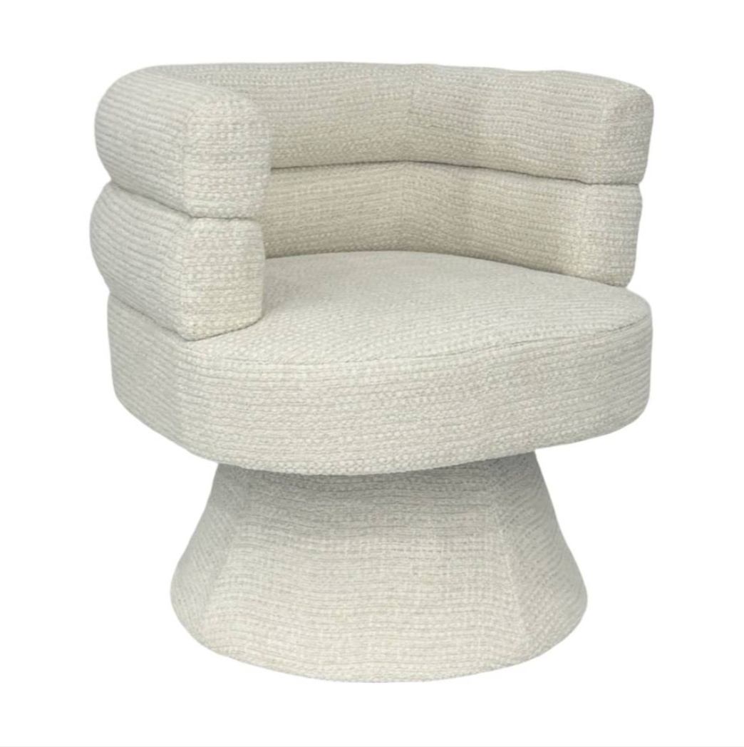 Stacked Back Swivel Chair - Ivory