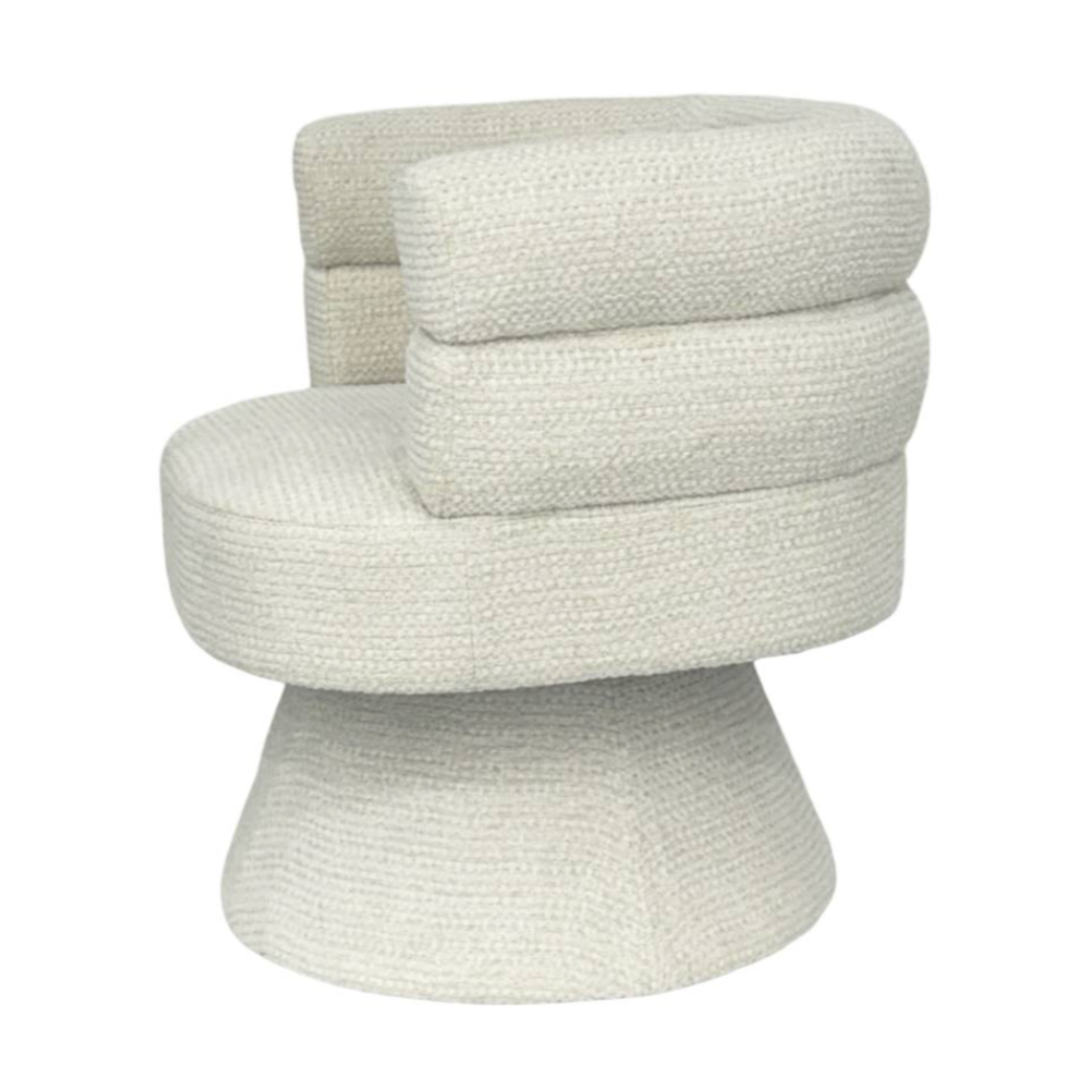 Stacked Back Swivel Chair - Ivory