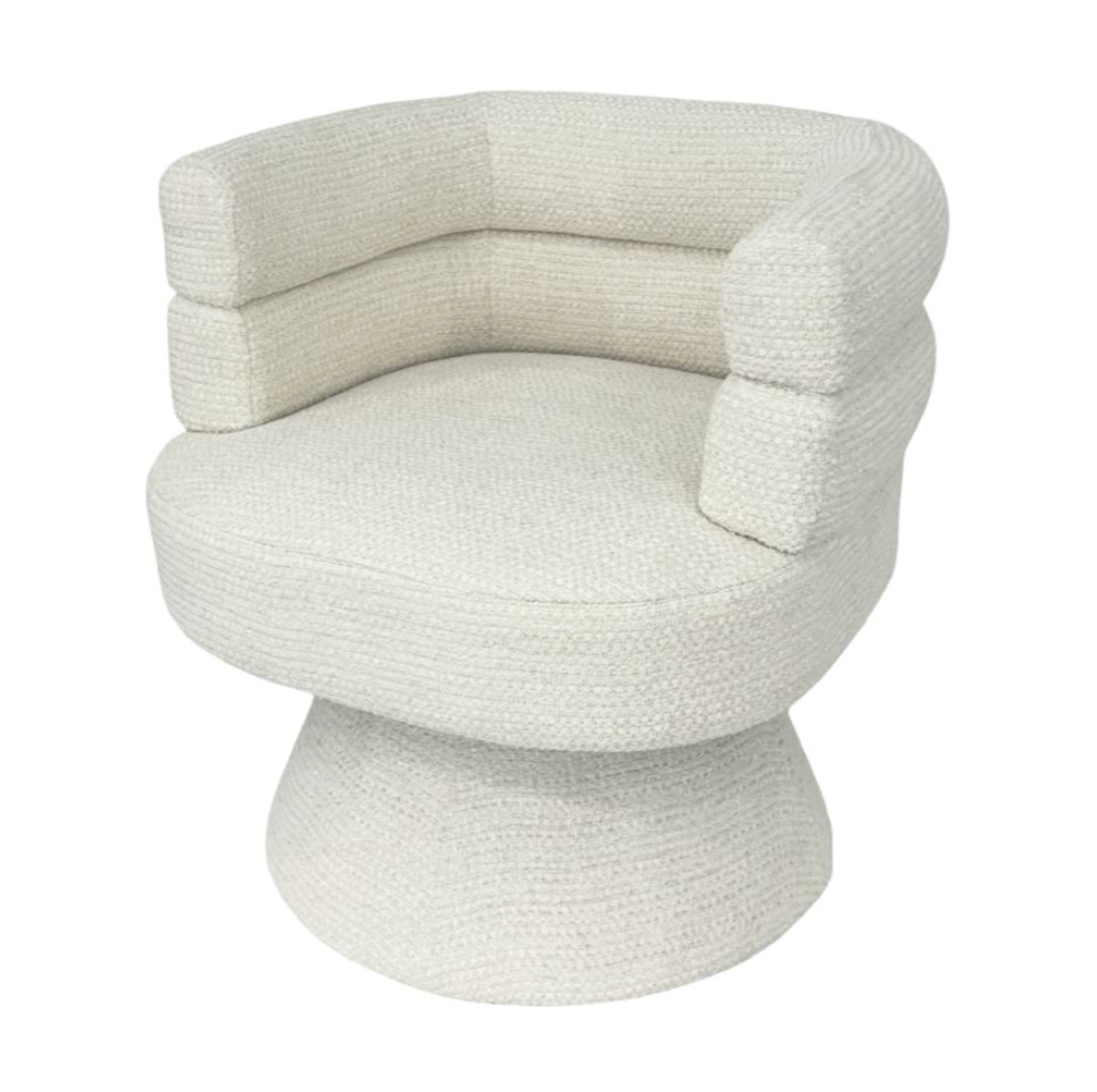 Stacked Back Swivel Chair - Ivory