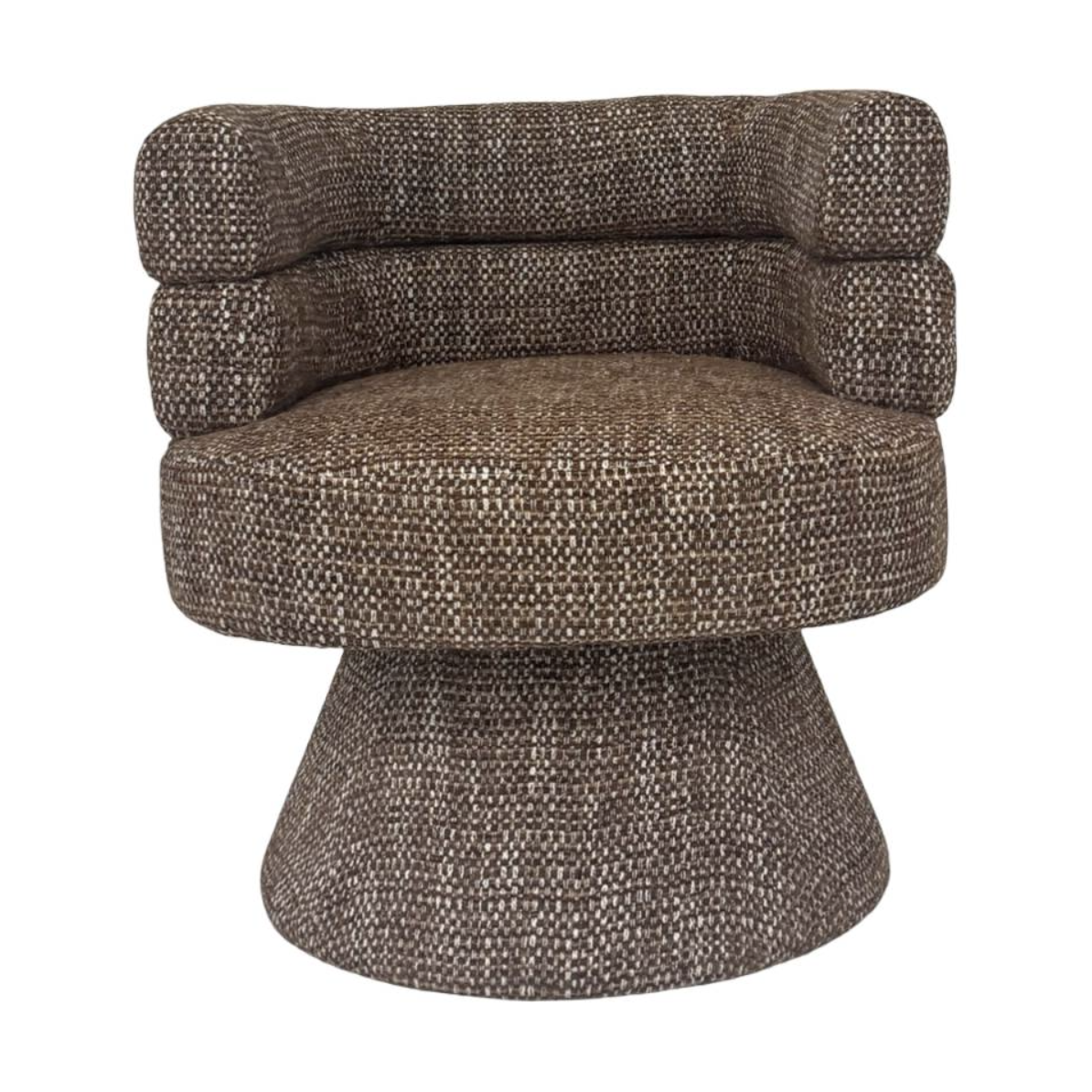 Stacked Back Swivel Chair - Brown