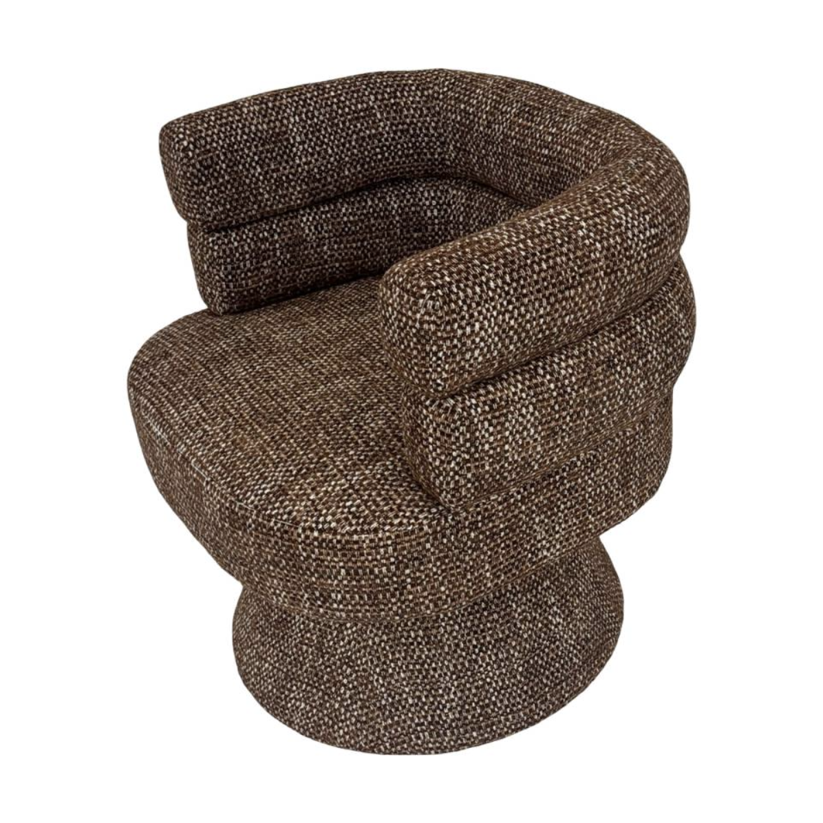 Stacked Back Swivel Chair - Brown
