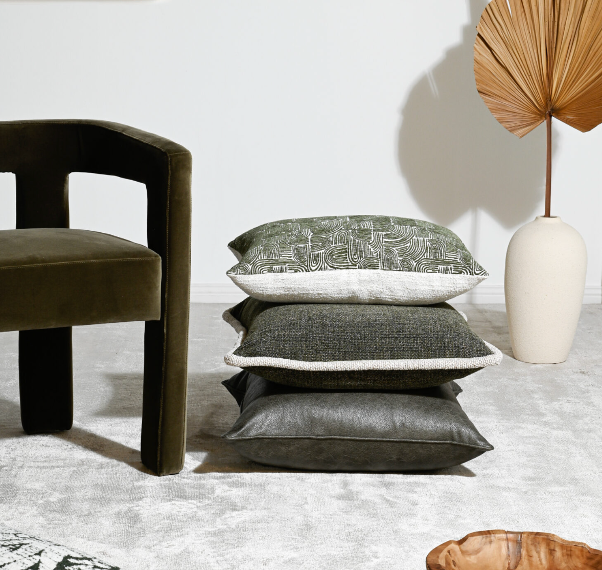 Woven Moss – Fabric Cushion – 57 X 57