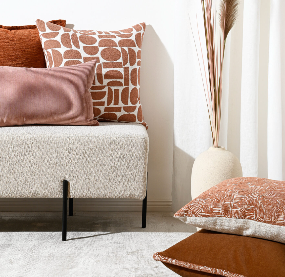 Rusted Swirl – Fabric Cushion – 57 X 57