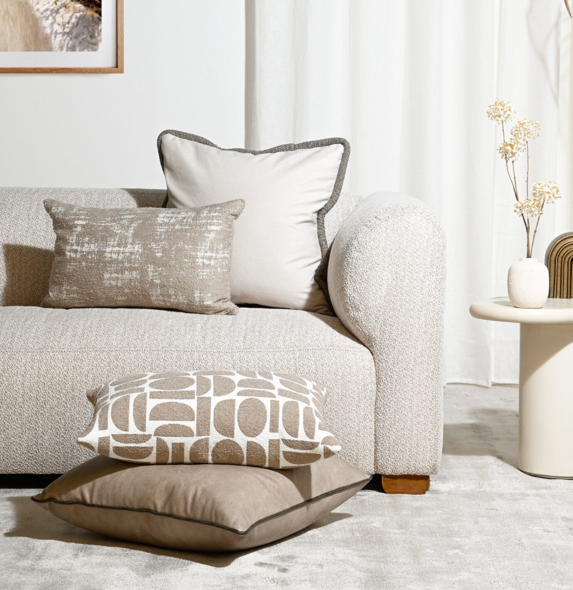 Stormy Oat – Fabric Cushion – 37 X 57