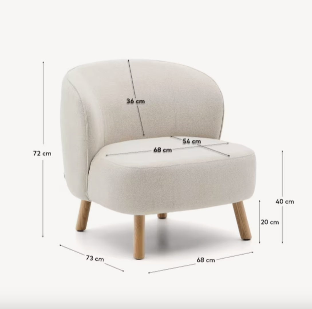 Beige Chenille Armchair