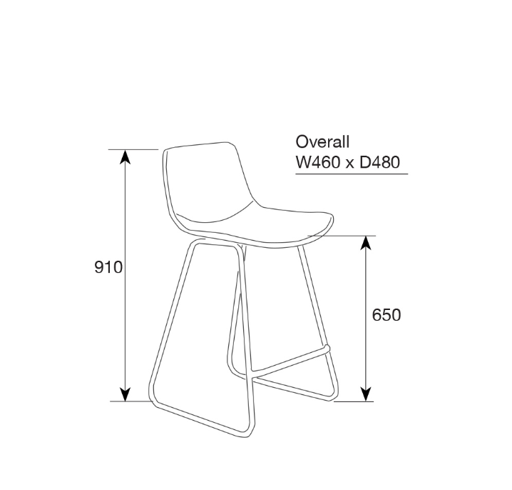 Mendel Skid Base Barstool