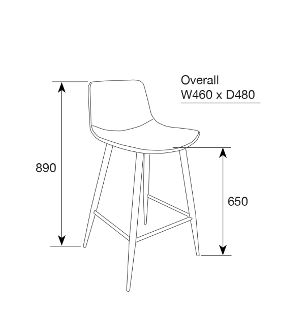 Mendel 4 Leg Base Barstool