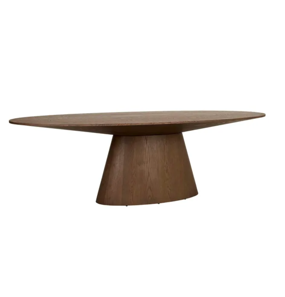 Oak Veneer Oval Dining Table