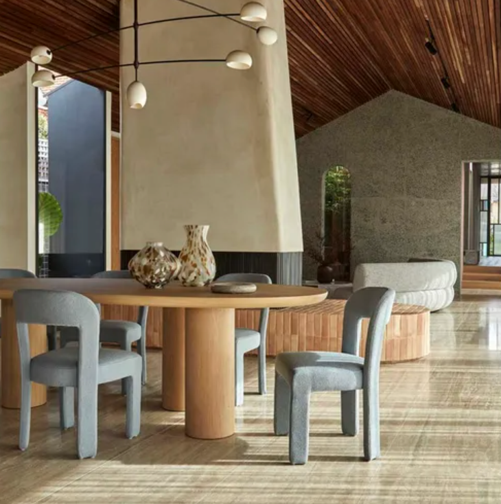 Oak Curve Dining Table