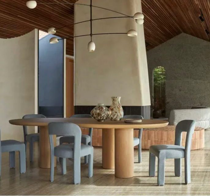 Oak Curve Dining Table