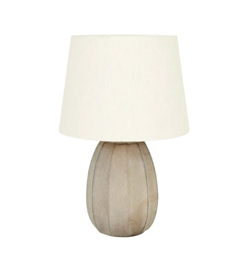 Drum Table Lamp - Olive/Natural