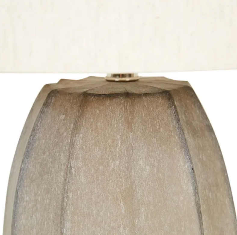 Drum Table Lamp - Olive/Natural