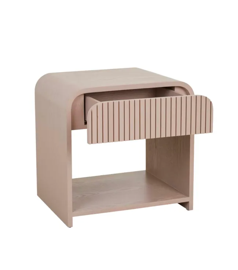 Ribbed Channel Bedside Table