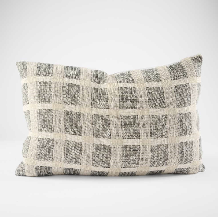 Grey Stripe Linen Cushion