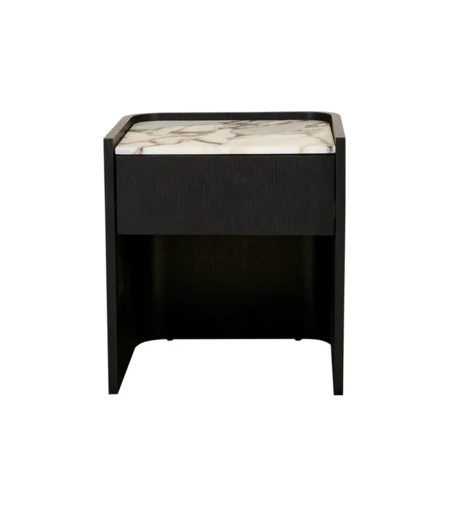 Veneer Rounded Bedside Table