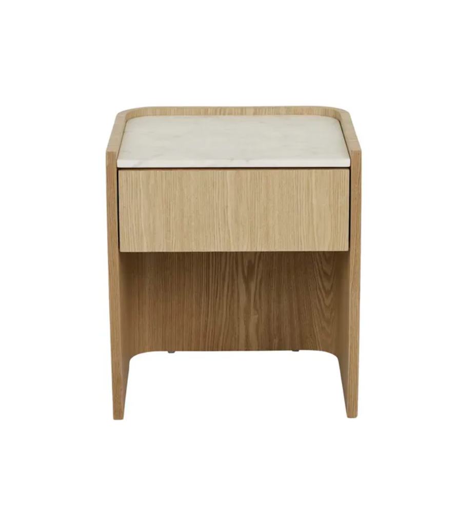 Veneer Rounded Bedside Table