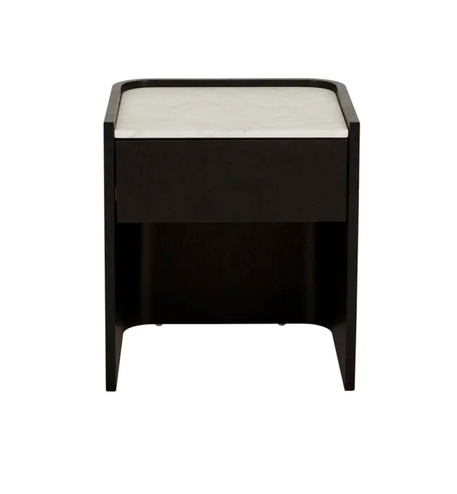 Veneer Rounded Bedside Table