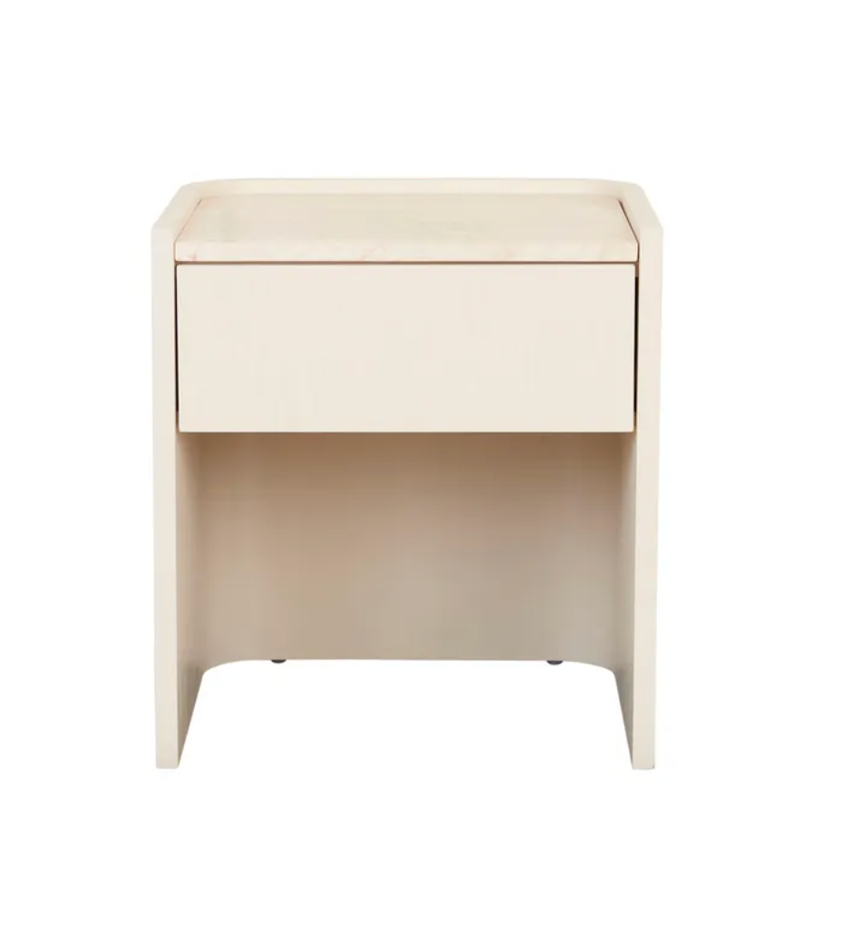 Veneer Rounded Bedside Table
