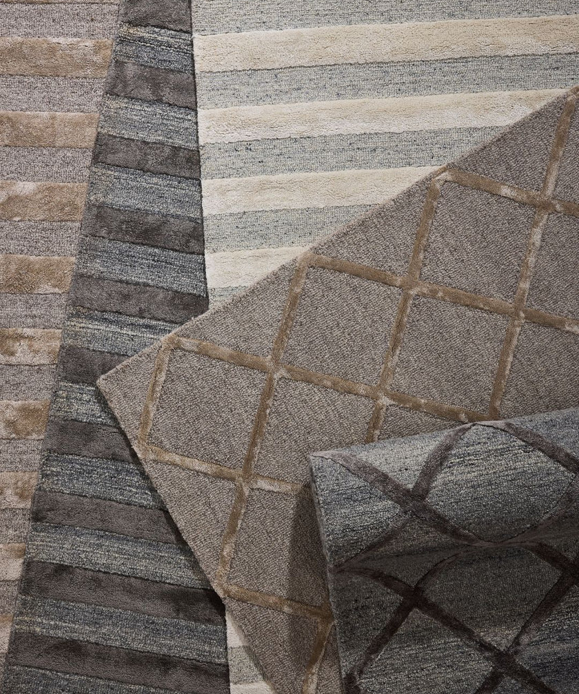 Wool & Bamboo Silk Lines Rug