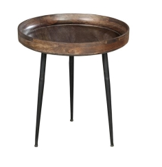 Timber Side Table with Iron Legs