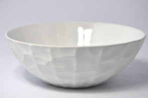 Matte White Ceramic Textured Bowl - Medium