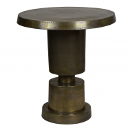 Antique Brass Finish Geometric Side Table - Large