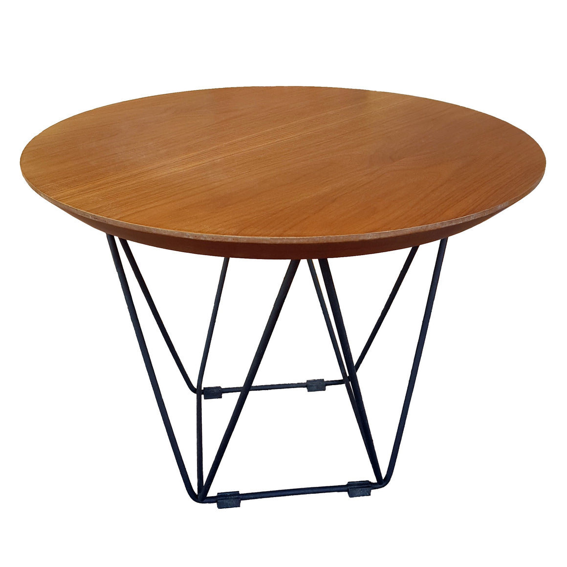 Round timber side table