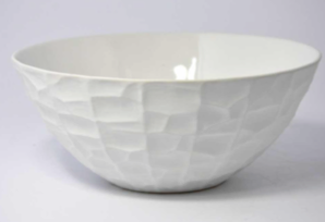 Matte White Ceramic Textured Bowl - Large