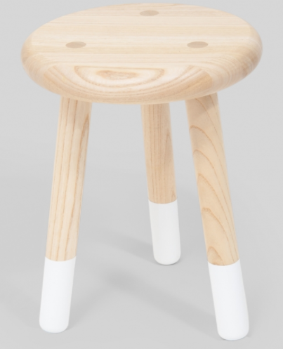 Wooden Timber Stool with White Socks
