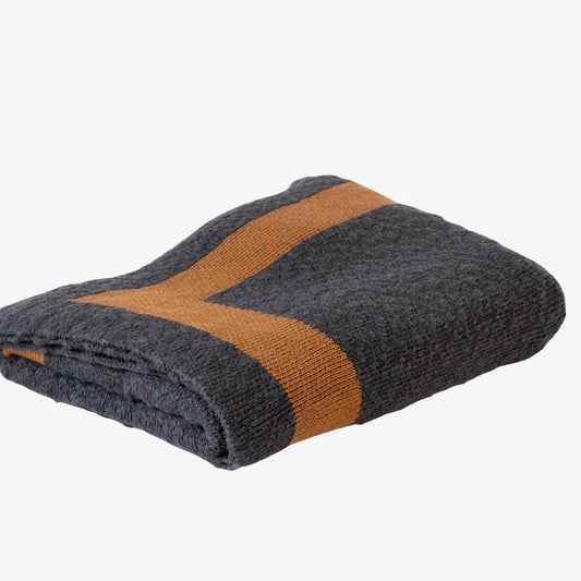 Midnight with Mustard Border Throw
