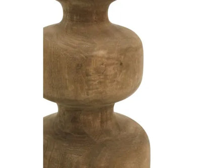 80CM TEAGUE WOODEN TABLE LAMP - NATURAL/BEIGE SILK