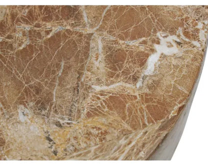 39X44CMH NIMOY MGO SIDE TABLE - BROWN MARBLE DARK