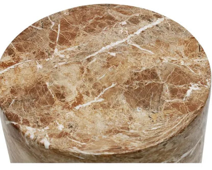 39X44CMH NIMOY MGO SIDE TABLE - BROWN MARBLE DARK