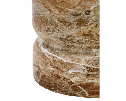 39X44CMH NIMOY MGO SIDE TABLE - BROWN MARBLE DARK