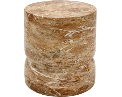 39X44CMH NIMOY MGO SIDE TABLE - BROWN MARBLE DARK