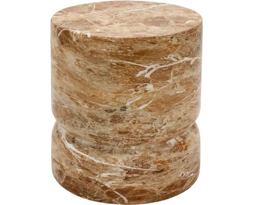 39X44CMH NIMOY MGO SIDE TABLE - BROWN MARBLE DARK