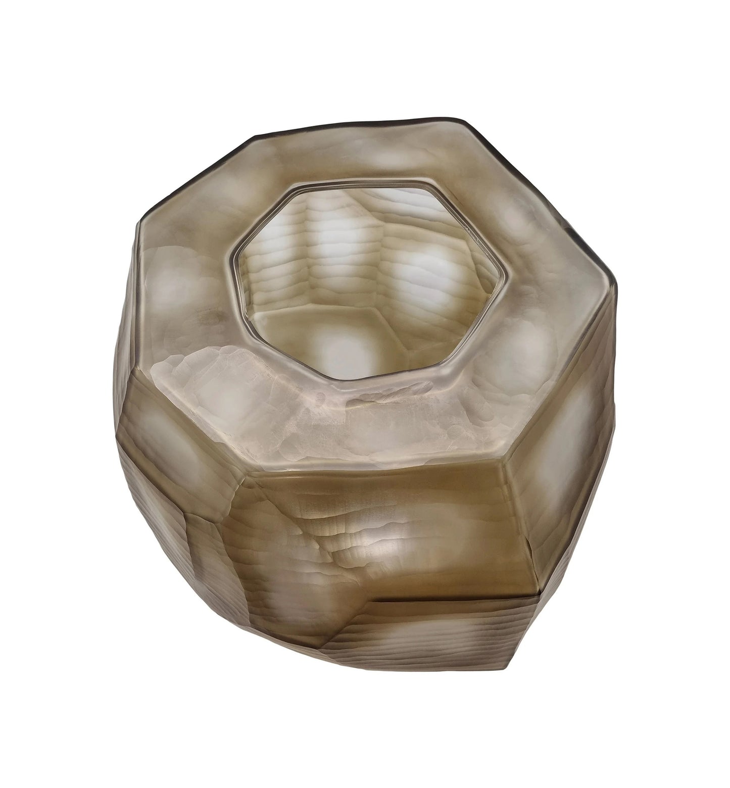 Sebastian Glass Wide Vase 28x30cm Smoke