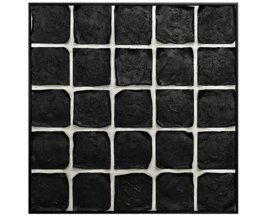 100X100CM BLACK CUBE 3D FRAMED WALL ART - BLACK FR