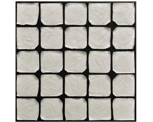 100X100CM WHITE CUBE 3D FRAMED WALL ART - BLACK FR