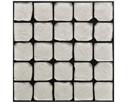 100X100CM WHITE CUBE 3D FRAMED WALL ART - BLACK FR