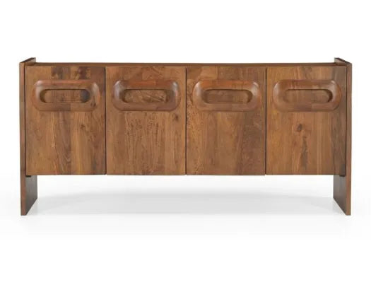 160CM PORTHOLE 4 DOOR SIDEBOARD - WALNUT