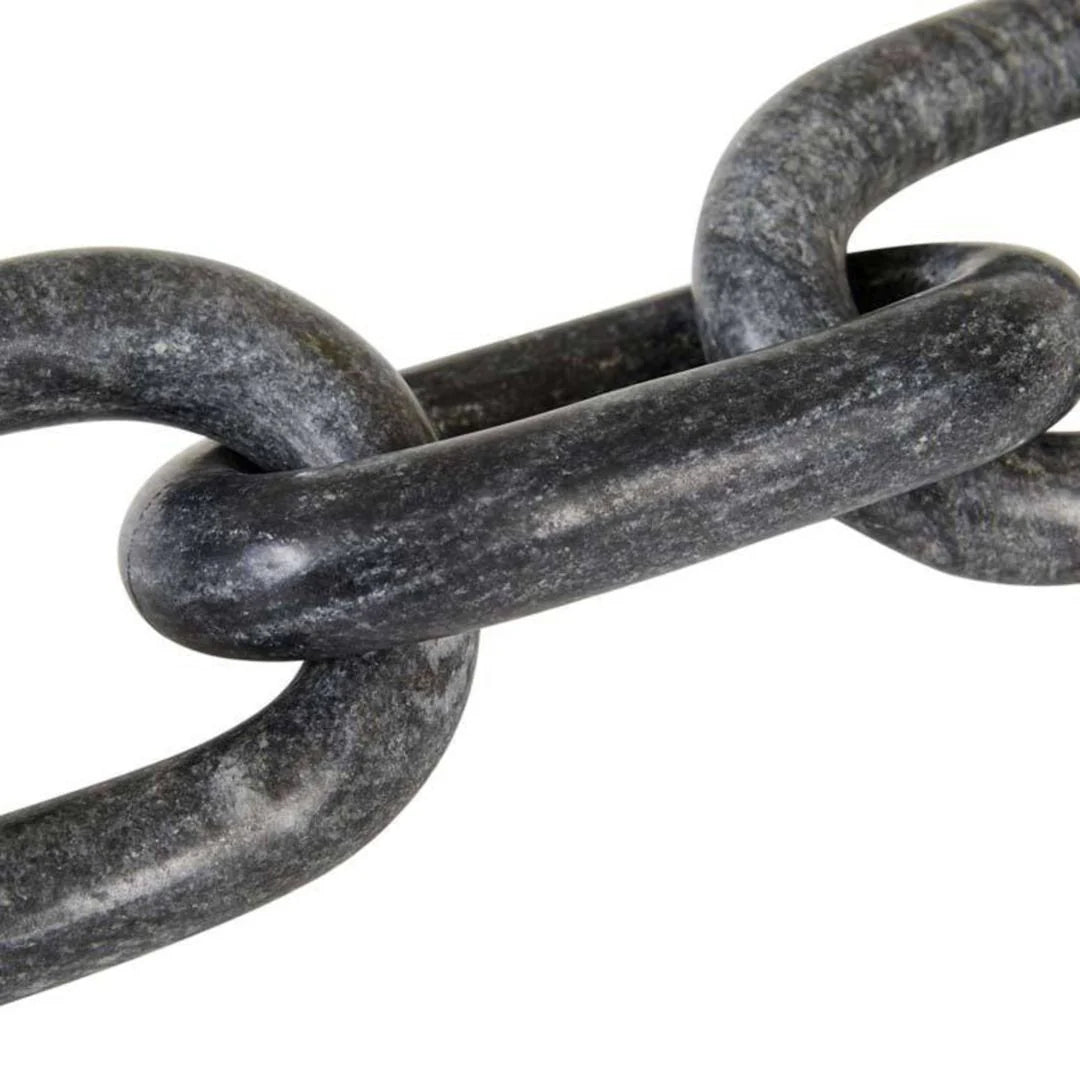 Marble Link Sculpture - Black Marble