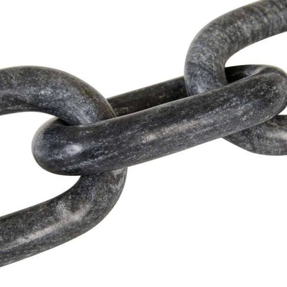 Marble Link Sculpture - Black Marble